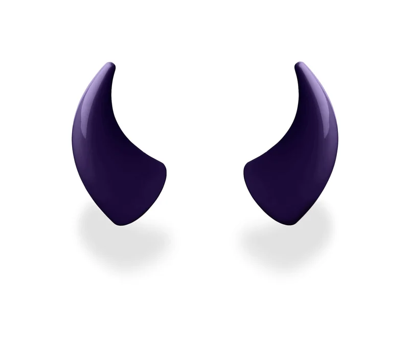 Helmet Flair MagNeatOhz: Large Purple Devil Horns for Helmet