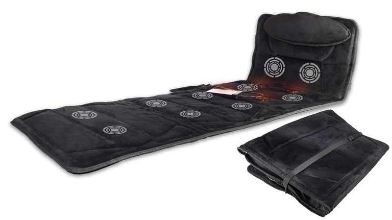 Jocca Infrarot-Wärmematte mit Vibrations-Massage – 10 Motoren, 5 Programme, 3 Intensitäten, sanfte Ganzkörper-Stimulation, faltbar