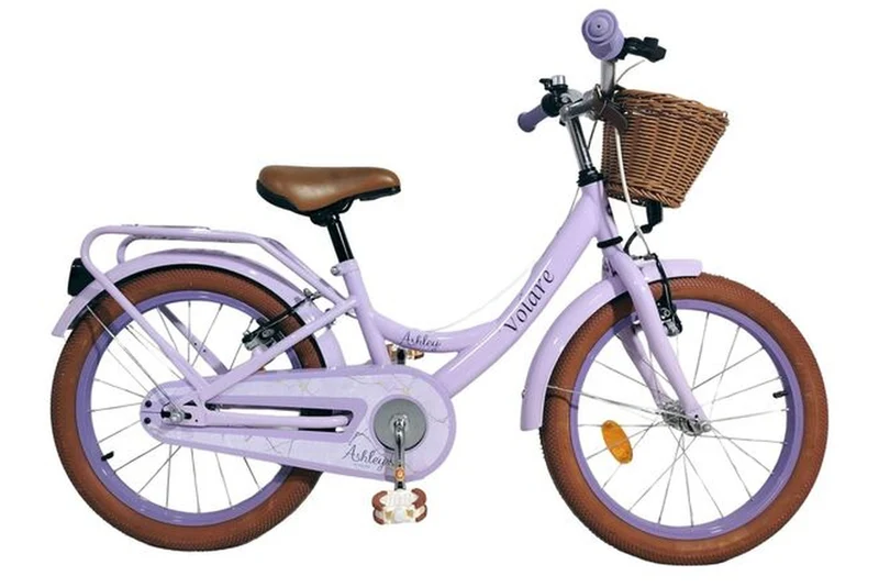 Volare Ashley Kinderfahrrad 16 Zoll für Mädchen Lila - zwei Handbremsen, abnehmbare Stützräder, verstellbarer Lenker
