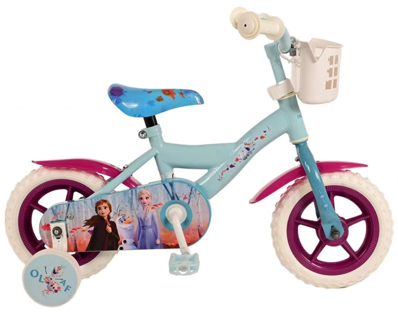 Volare Disney Frozen 2 Kinderfahrrad - Mädchen - 10 Zoll - Blau / Lila - Fester Gang
