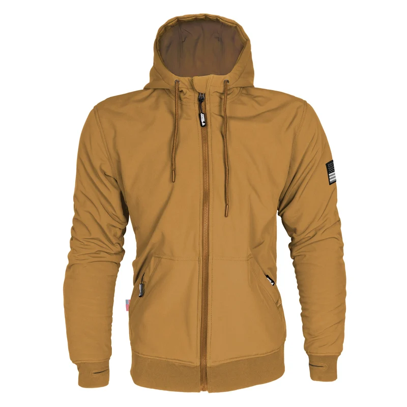 Protective SoftShell Unisex Hoodie with Pads - Mustard Matte