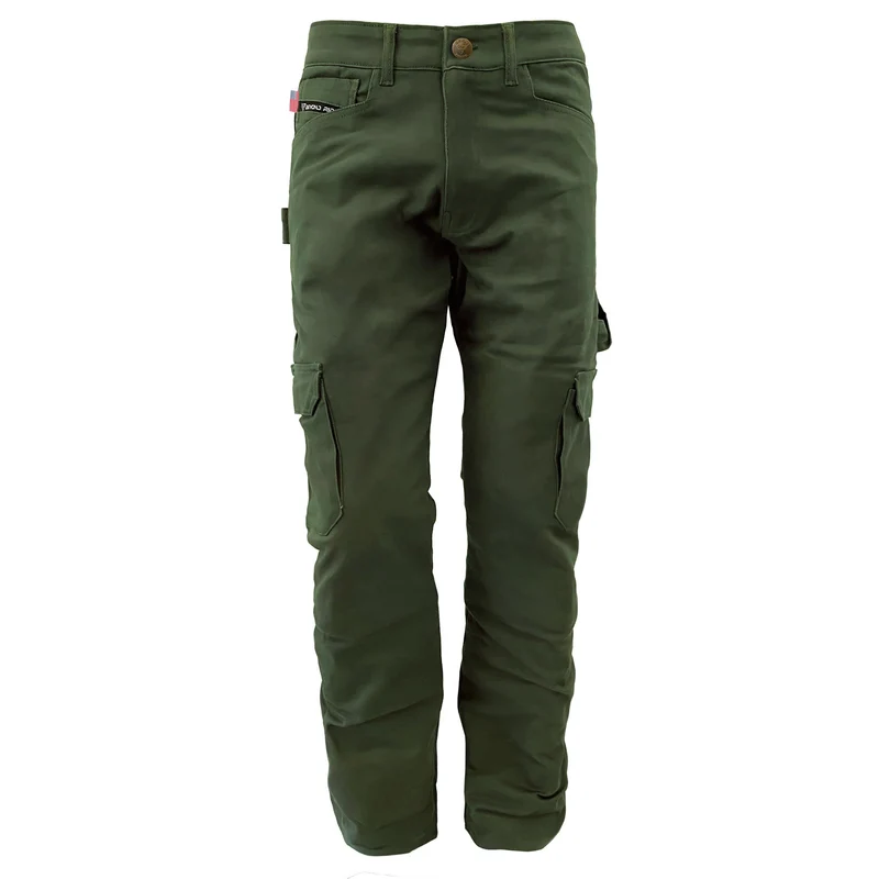 Loose Fit Cargo Pants with Pads - Army Green