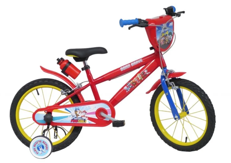 Volare Paw Patrol Kinderfahrrad - Jungen - 16 Zoll - Rot - Zwei Handbremsen