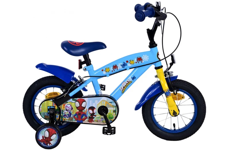 Volare Spidey Kinderfahrrad - Jungen - 12 Zoll - Blau - Zweihandbremsen