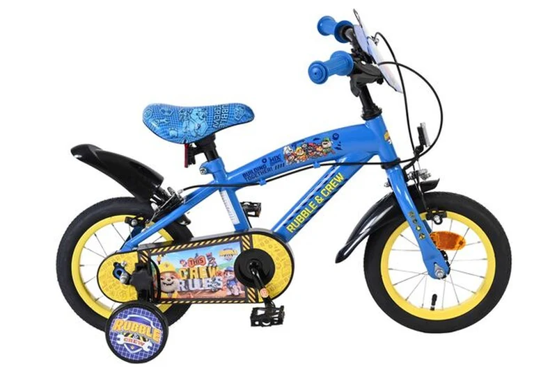 Volare Rubble & Crew - Kinderfahrrad - Jungen - 12 Zoll - Blau - Zwei Handbremsen