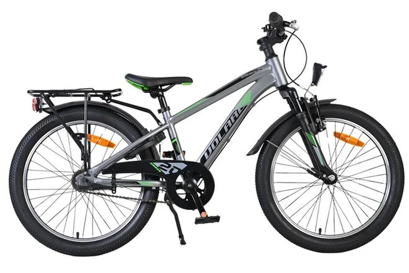Volare Cross Kinderfahrrad 20 Zoll Grau für Jungen - Shimano Nexus 3-Gangschaltung, Vordergabel-Federung, Gepäckträger
