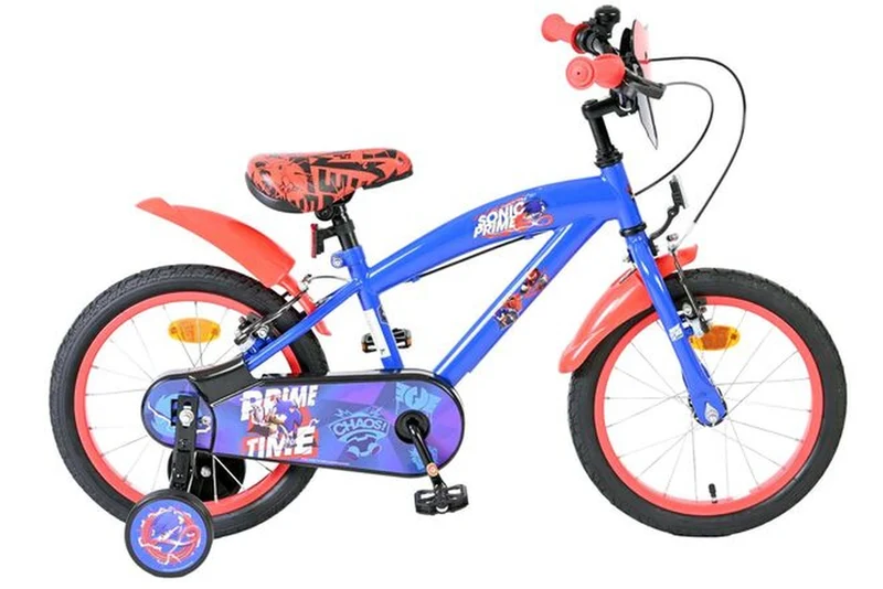 Volare Sonic Kinderfahrrad 16 Zoll für Jungen, Blau – 4–6 Jahre, zwei Handbremsen, Luftreifen, abnehmbare Stützräder, höhenverstellbar