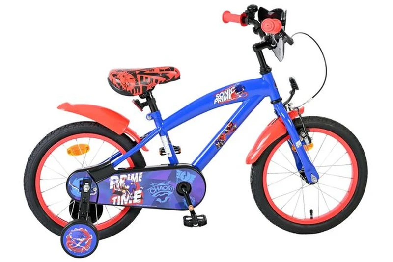 Volare Sonic 16-Zoll Kinderfahrrad Jungen Blau – Rücktrittbremse & Handbremse, Luftreifen, geschlossener Kettenschutz, abnehmbare Stützräder