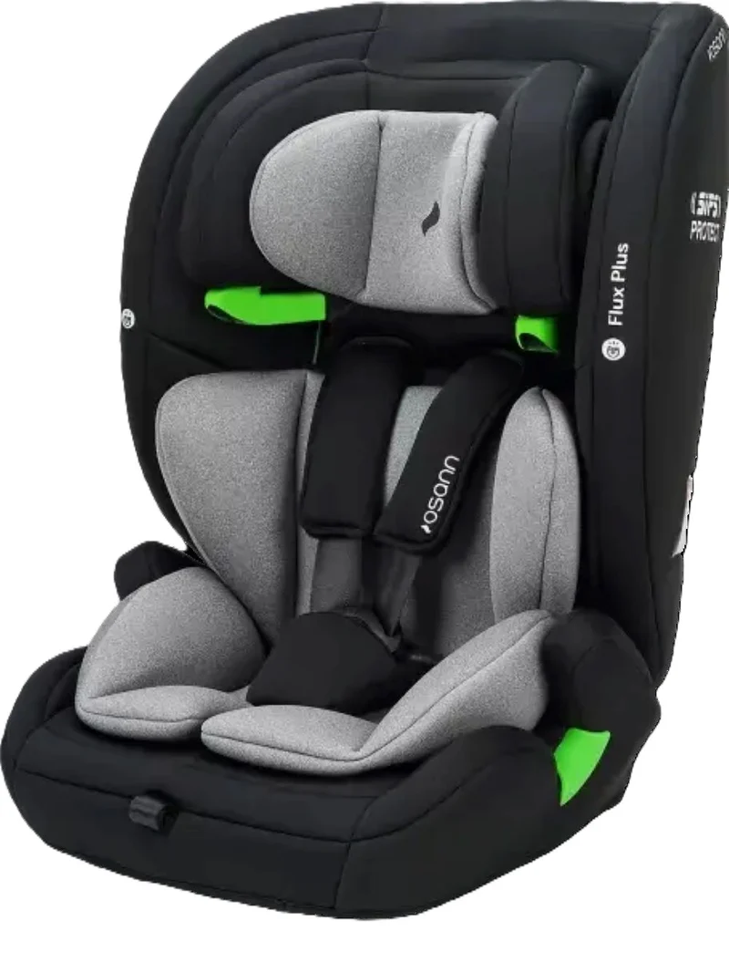 Osann Flux Plus i-Size Kindersitz 76–150 cm – 14-fach verstellbar, Seitenaufprallschutz, ergonomisch, 3-Punkt-Gurt, i-Size R129 – Grey Melange