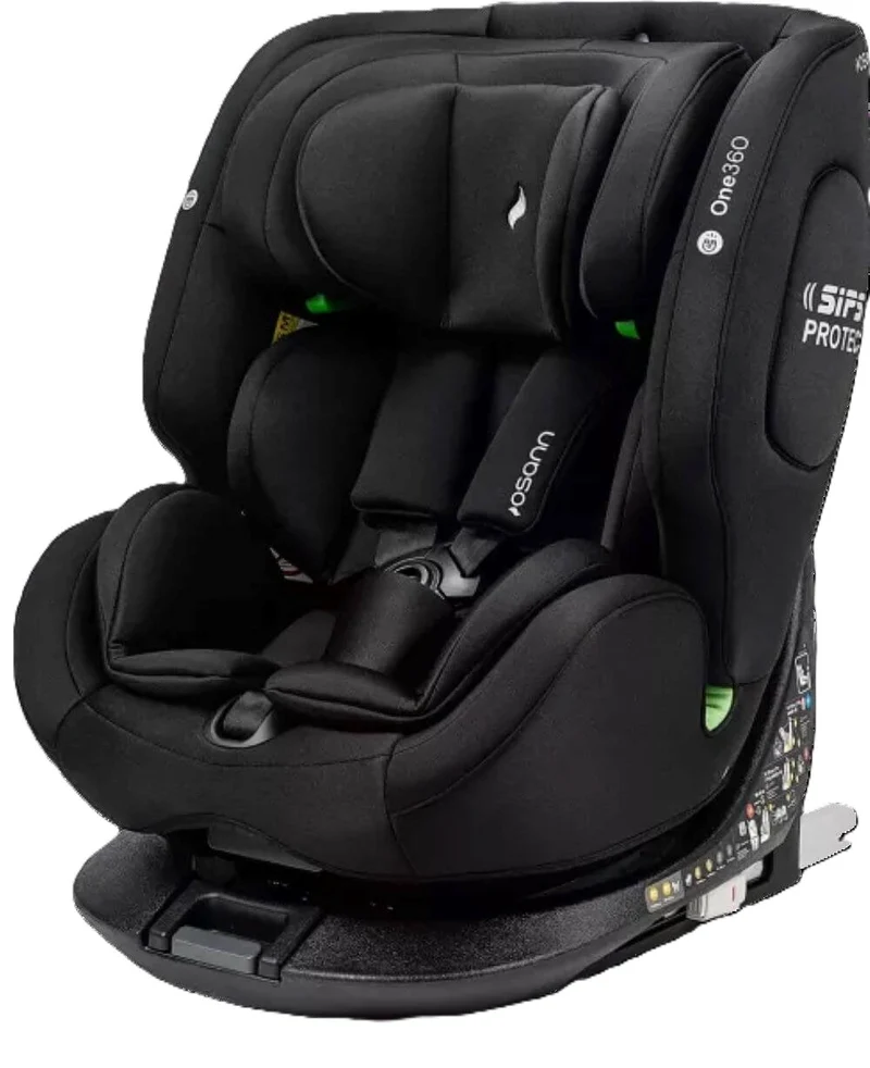 Osann One360 Kindersitz 40–150 cm – drehbarer Reboarder mit Isofix & Top-Tether, i-Size Autositz, All Black