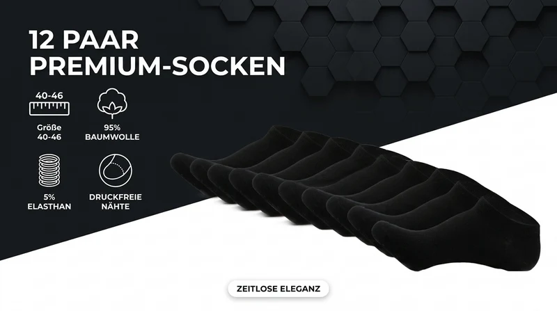 Garcia Pescara 12 Paar Sneaker Socken in schwarz Gr. 40-46 aus Baumwolle Füßlinge