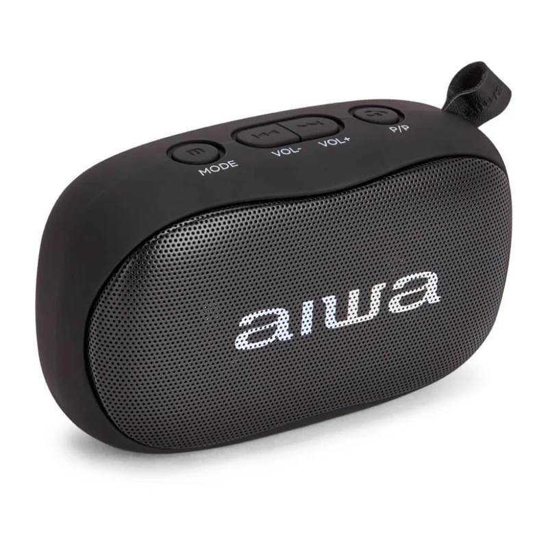 Aiwa BS-110BK Mini Bluetooth Lautsprecher mit Karabiner 10W HyperBass Musik Box