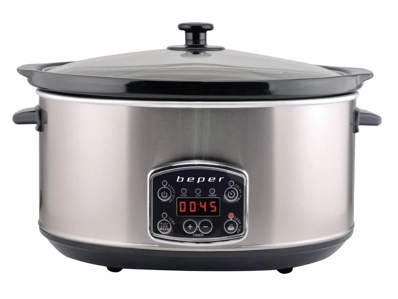Beper BC.510 Slow Cooker, Crock-Pot, 280 W, 4,5 Liter, Glaskeramik, Schongarer