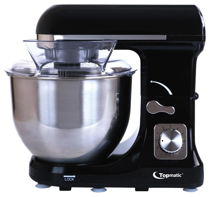Topmatic PKM-1400.2 Schwarz Solo Multifunktionsmixer 1400W 1400 Watt 5 L Küchenmaschine Teigmaschine