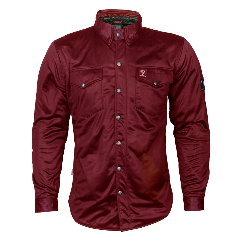 Ultra Protective Shirt with Pads - Red Maroon Solid