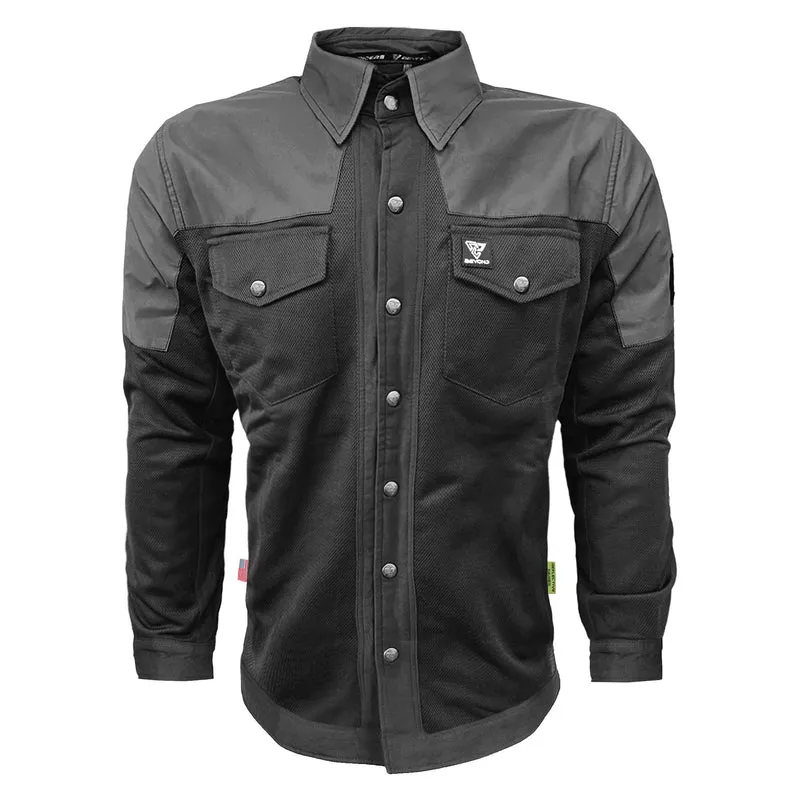 Summer Mesh Reflective Shirt "Nightfall Nebula" with Pads - Black
