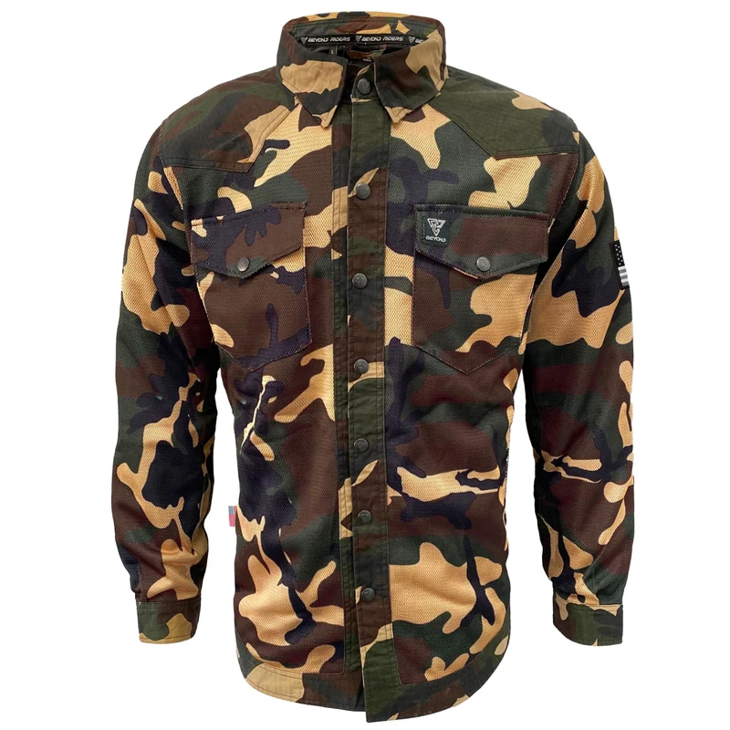 Summer Mesh Protective Camouflage Shirt "Knight Hawk" with Pads - Dark Color
