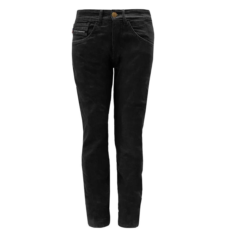Straight Leg Protective Jeans for Women with Pads - Black