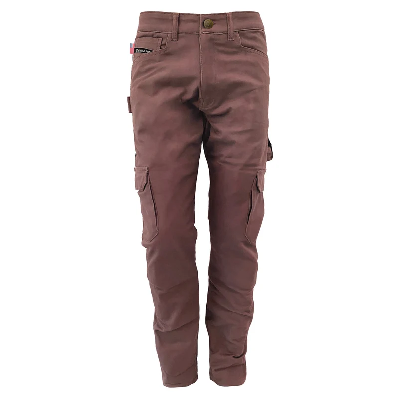 Straight Leg Cargo Pants with Pads- Light Cacao