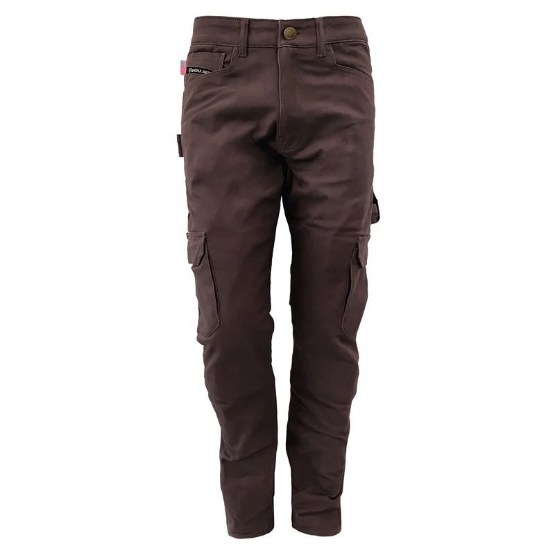 Straight Leg Cargo Pants with Pads - Dark Coffee