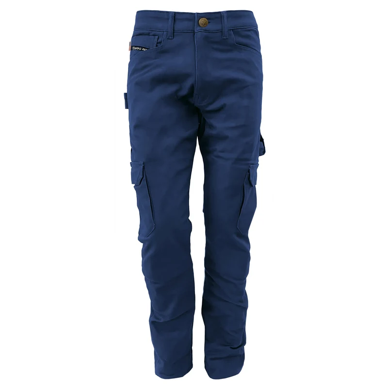 Relaxed Fit Cargo Pants with Pads - Navy Blue