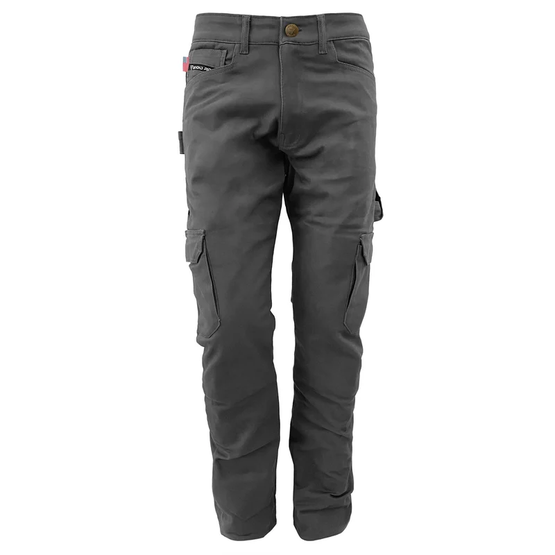 Relaxed Fit Cargo Pants with Pads - Grey