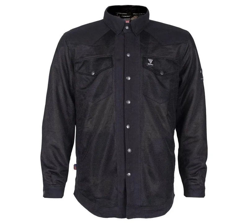 Protective Summer Mesh Shirt with Pads - Black Solid