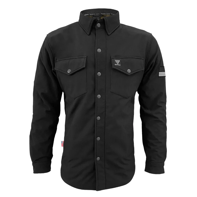 Protective SoftShell Winter Jacket with Pads for Men - Black Matte