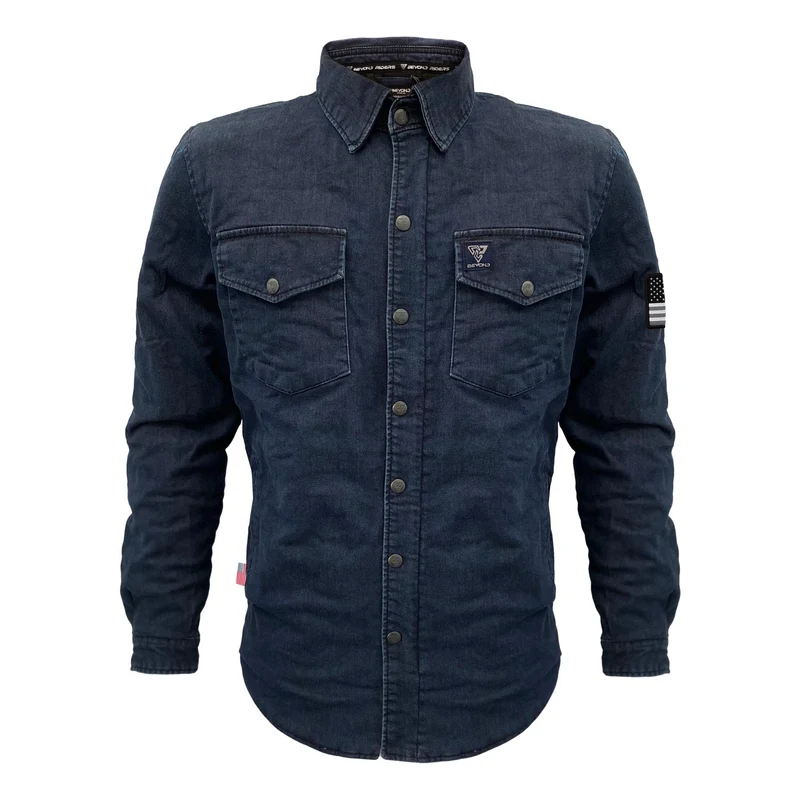 Protective Jeans Jacket with Pads - Blue Indigo