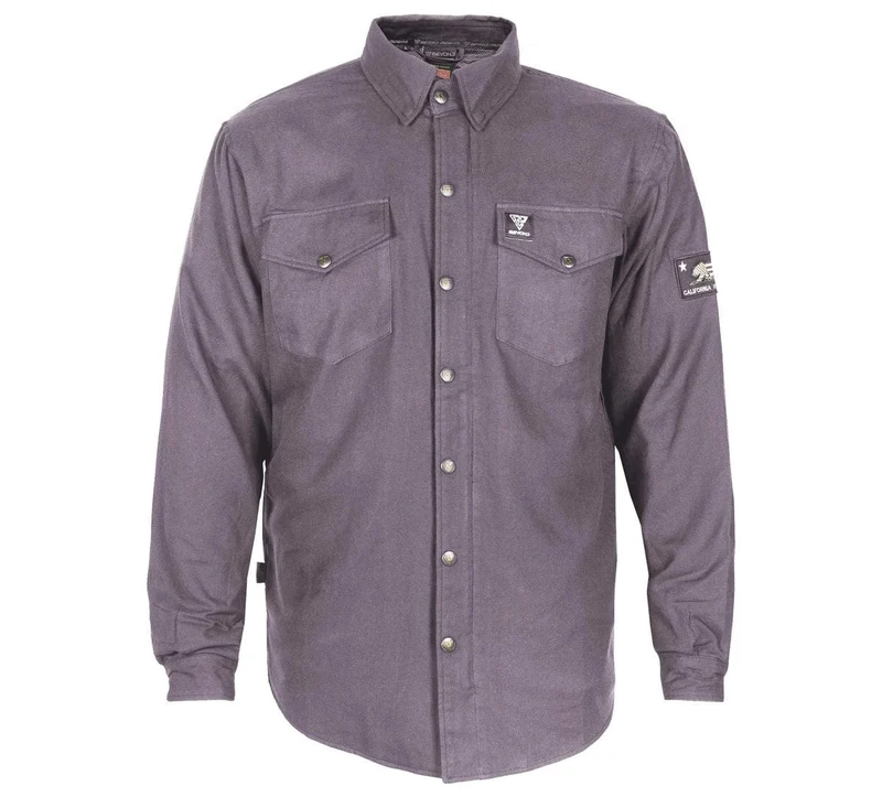 Protective Flannel Shirt with Pads - Grey Solid