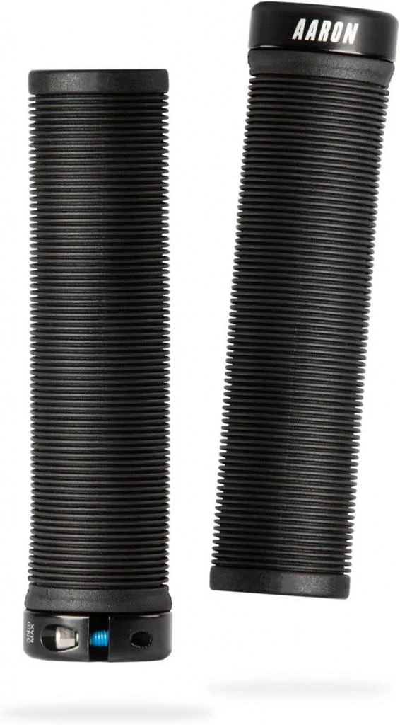 AARON MTB & BMX Fahrradgriffe, sportliche Lenkergriffe aus rutschfestem Gummi in Schwarz