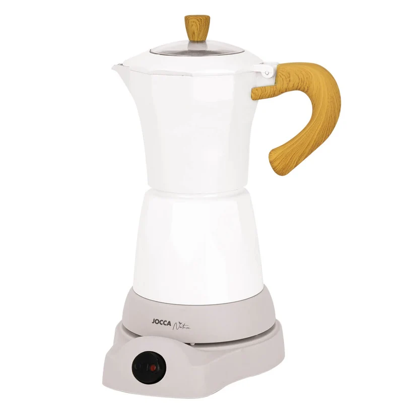 Jocca elektrische Espresso Kaffeemaschine in weiß Nature Line für bis zu 6 Tassen mit 360° drehbarem Kopf