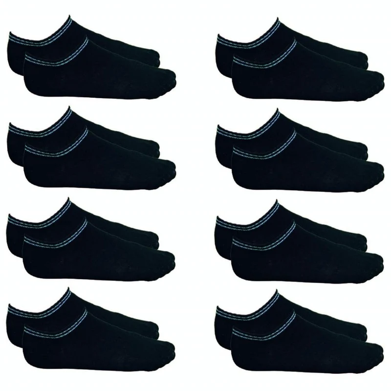 Zecond Zkin 32 Paar Sneaker Socken Gr. 32 - 38 schwarz Sommersocken Füßlinge aus Baumwolle