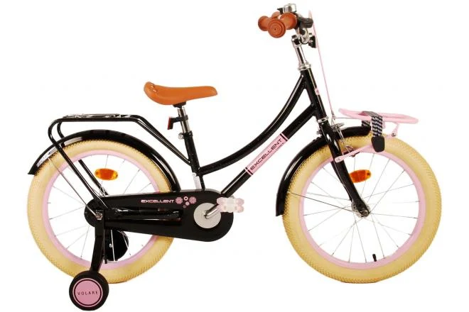 Volare Excellent Kinderfahrrad - Mädchen - 18 Zoll - Schwarz - 95% zusammengebaut