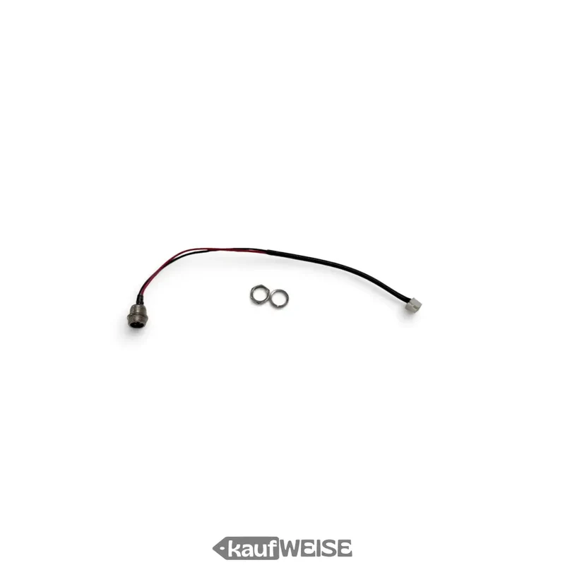 Ladebuchse mit Kabel für Hoverboard / E-Scooter | 3-polig, Type 1, 24,5 cm | Mit Mutter und Ring