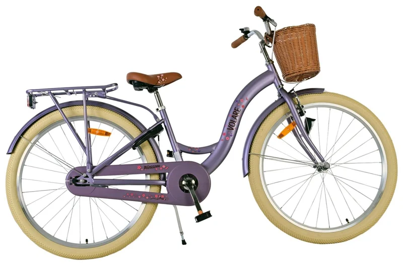 Volare Blossom Kinderfahrrad für Mädchen - 26 Zoll in Lila mit Sicherheitsmerkmalen