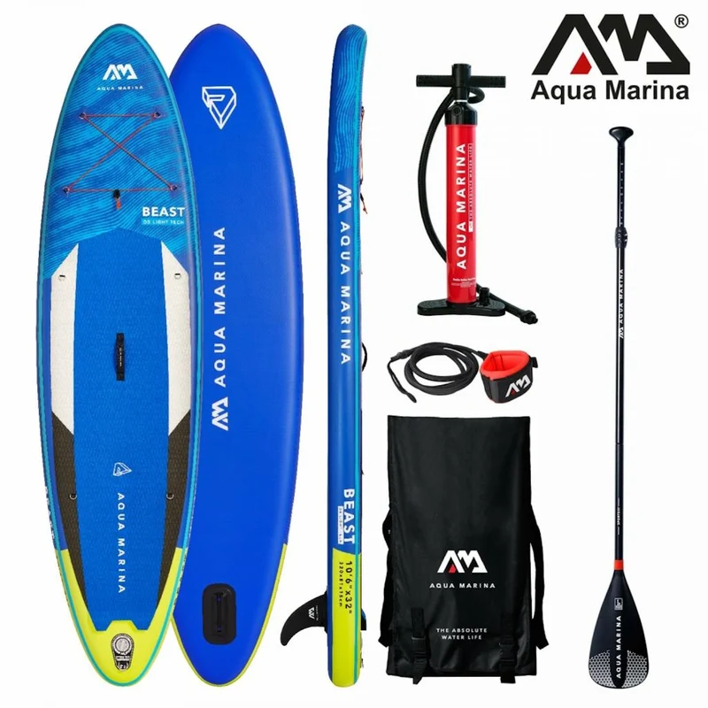 Aqua Marina All-Around SUP Board 330x81cm Reißverschlussrucksack Double Action-Pumpe LIQUID AIR Paddel Einschub-Mittelfinne Sicherheitsleine Orange