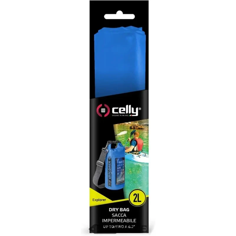 Celly Explorer Dry Bag 2L | IPX6-Schutz gegen Strahlwasser | Touch-Fenster für dein Handy