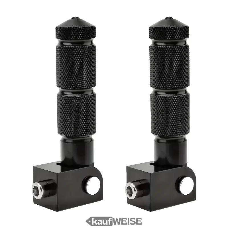 Voltes Soziusfußrasten Motorrad klappbar | Aluminium mit Anti-Rutsch-Grip | Für 8-mm-Aufnahme (Paar)