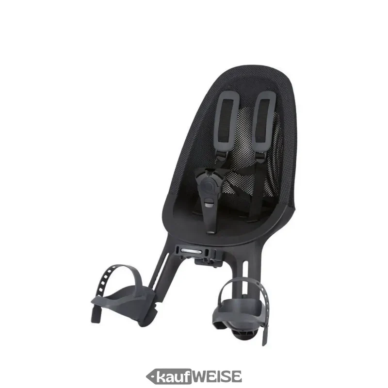 Qibbel Air Front Fahrradsitz Schwarz | Lenkerrohr-Montage | 9 Monate - 3 Jahre (15kg) | Mesh-Polsterung