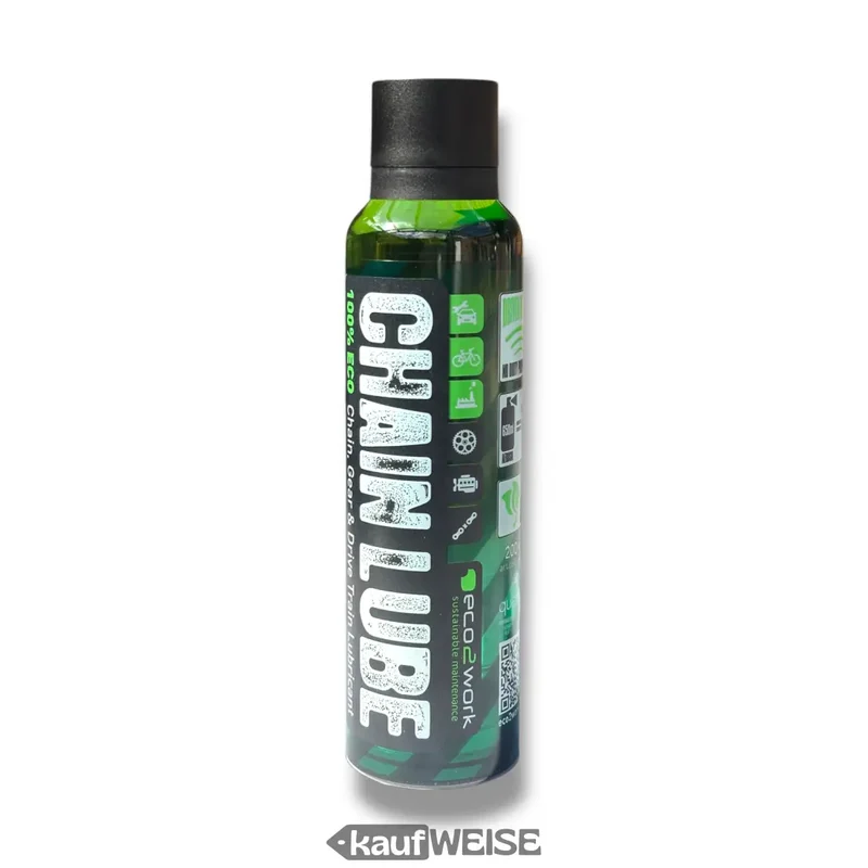 Eco2work Kettenspray biologisch abbaubar | 2 x 200 ml mit Präzisions-Aufsatz | Für Fahrrad und Motorrad
