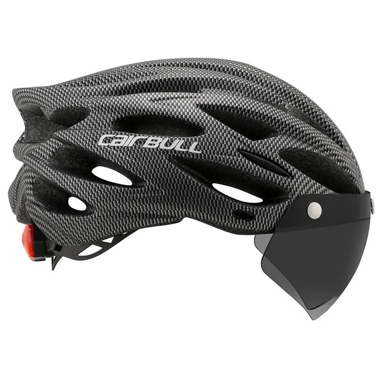 Cairbull ALLROAD 公路山地單車頭盔 磁吸風鏡 LED燈 炭纖灰