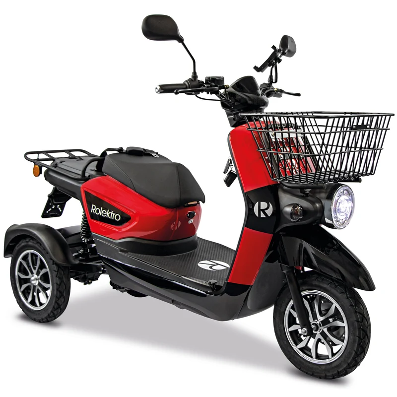 Rolektro, E-Carrier 25 V.3 Lithium, Rot, mit XXL-Koffer, 60V-32,5Ah Akku, 1000 Wat