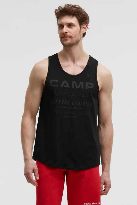CAMP DAVID Muskelshirt mit Label Prints
