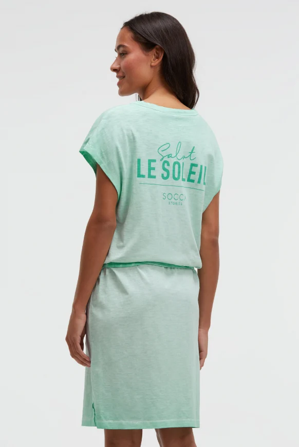 SOCCX Jerseykleid mit V-Neck und Rückenprint