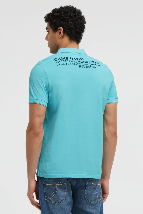 CAMP DAVID Pikee-Polo Kurzarm mit Rücken-Stickerei