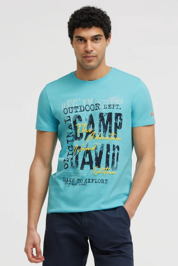 CAMP DAVID T-Shirt Rundhals mit Logo Prints