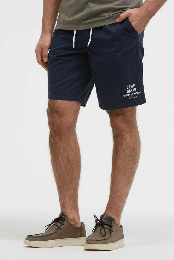 CAMP DAVID Basic Shorts aus Twill mit Elastikbund