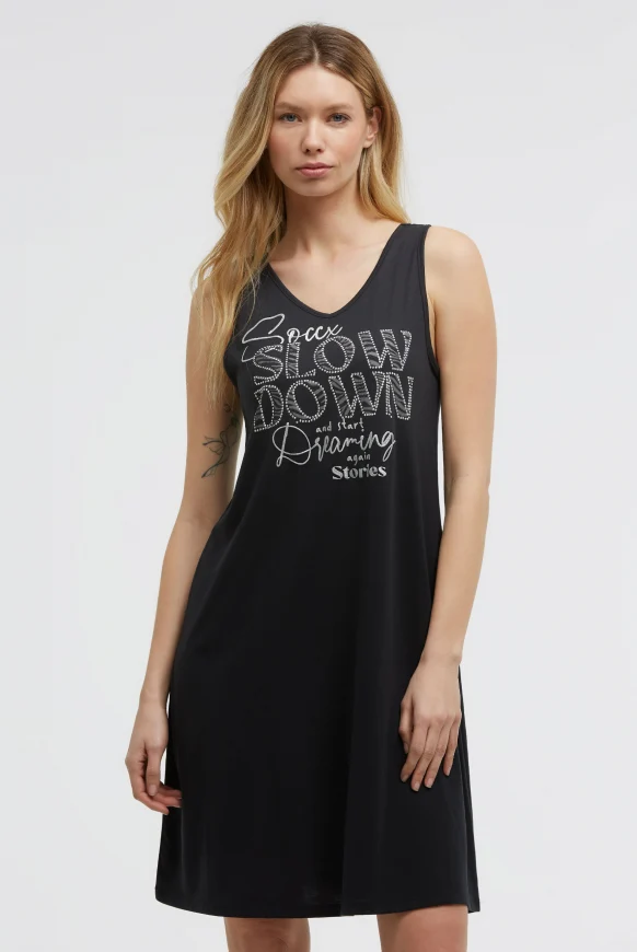 SOCCX Basic Beach-Kleid mit Artwork