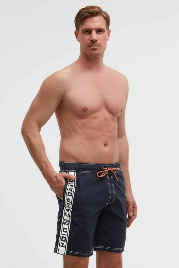 CAMP DAVID Lange Badeshorts mit Logo-Tapes